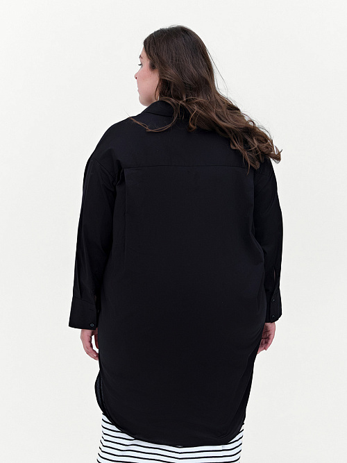 Рубашка удлиненная черная RuSkin  